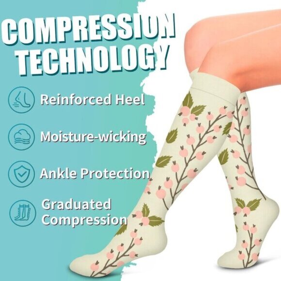 Laite Hebe Compression Socks Graduated Support for Circulation Sports (6Pairs) - Picture 6 of 7